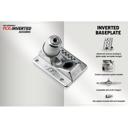 Ace Baseplate AF1 Inverted Hollowed Raw/Polished (incl. bushings/washers)