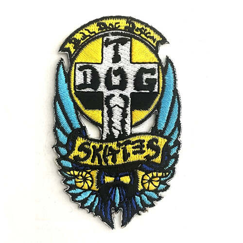 Dogtown Patch Bull Dog OG 70s Yellow/Light Blue Wings