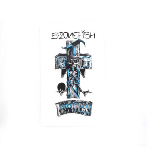 Dogtown Sticker 4" Stonefish 80s White/Blue