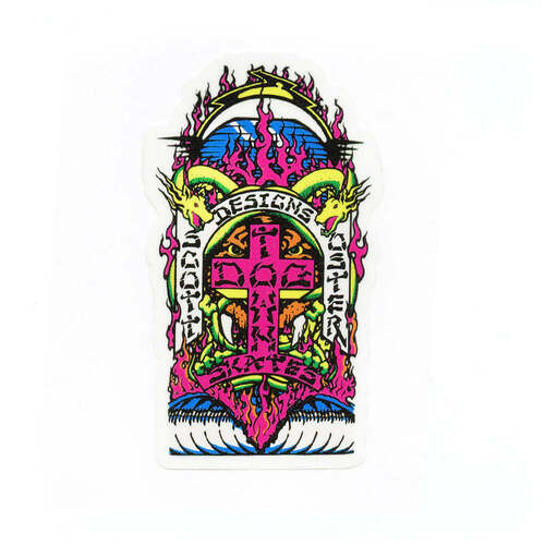 Dogtown Sticker 4" Scott Oster 80s Neon 