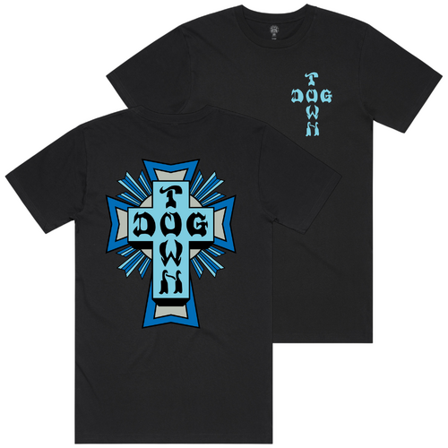 Dogtown Tee Blue/Grey Logo Black