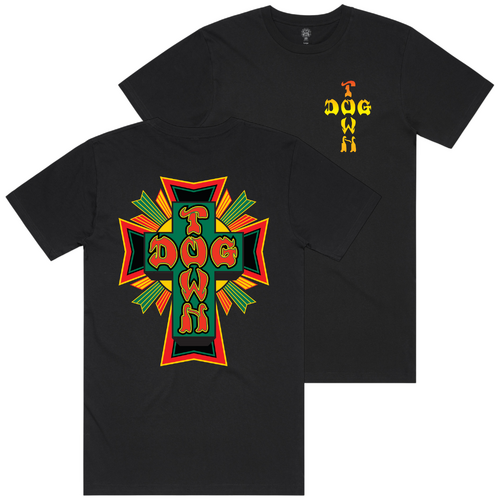 Dogtown Tee Rasta Logo Black