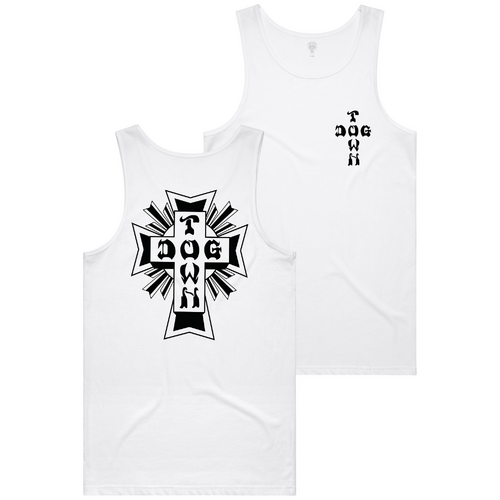 Dogtown Tank/Singlet Black Mono Logo White
