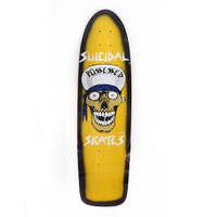 Suicidal Skates Deck 8.375 Punk Skull 70's Classic Black Fade/Assorted Stains