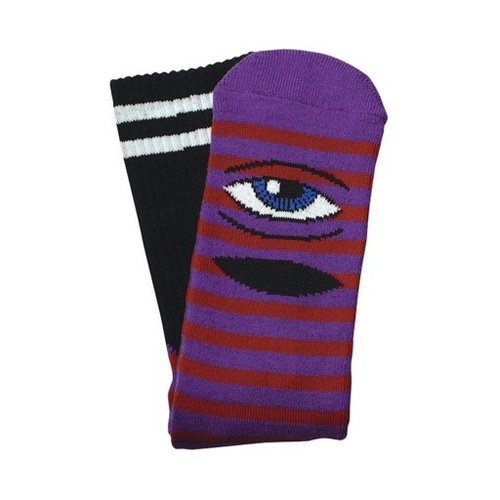 Toy Machine Socks Sect Eye Stripe Sock Purple/Orange