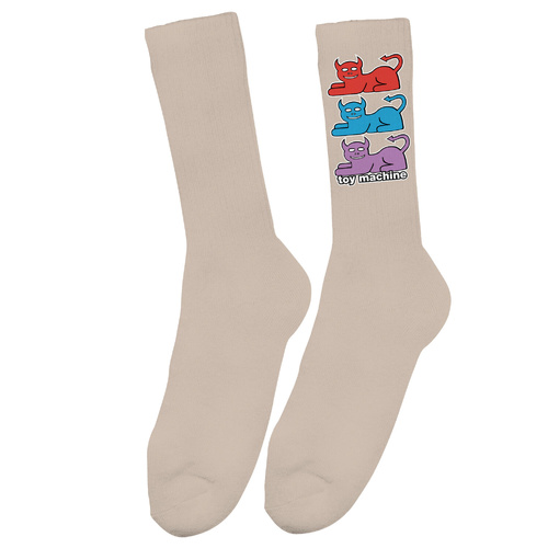 Toy Machine Socks Triple Cat Tan