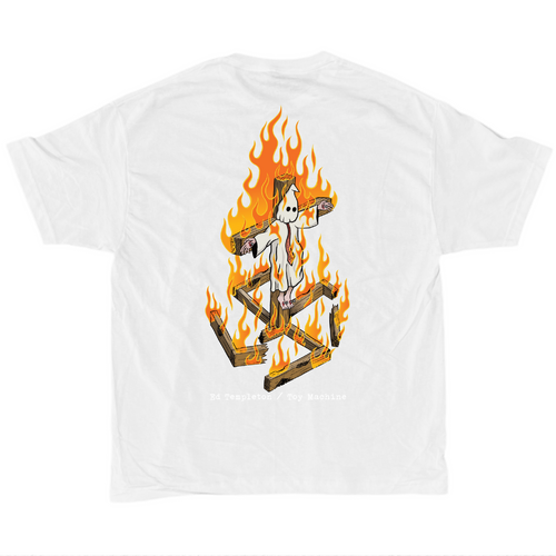 Toy Machine Tee Charred Cross (S) White